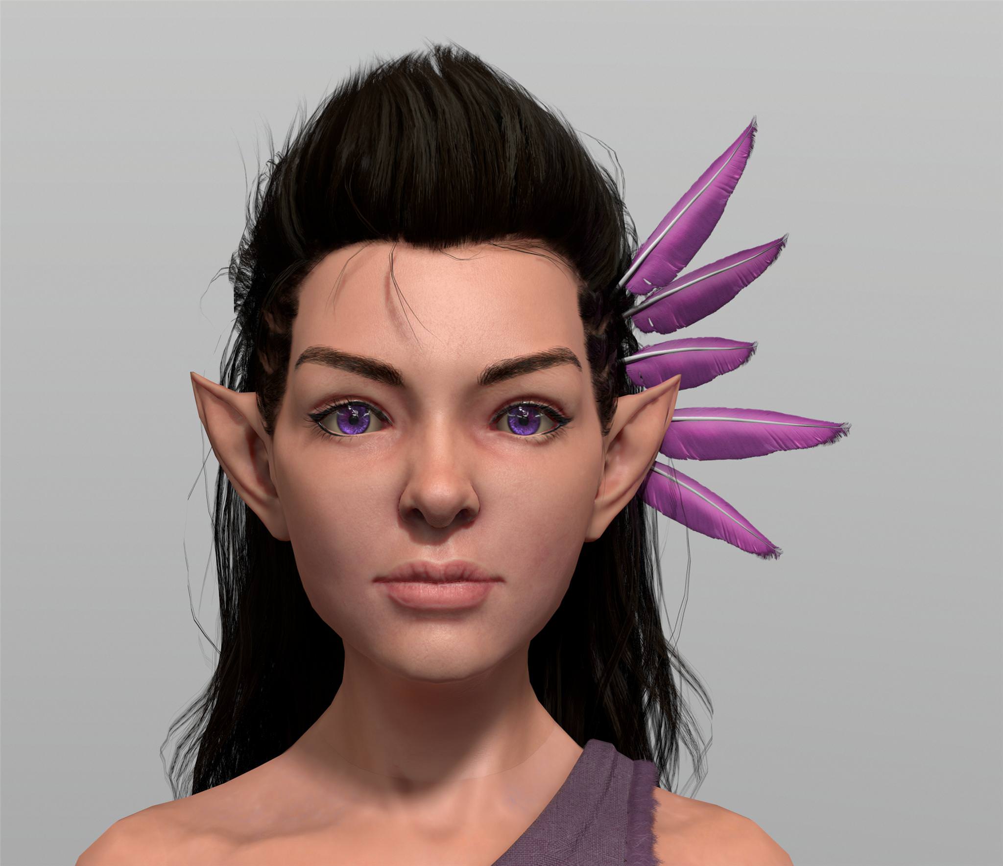 2018-Feb 14: close-up of render of Halfling character model