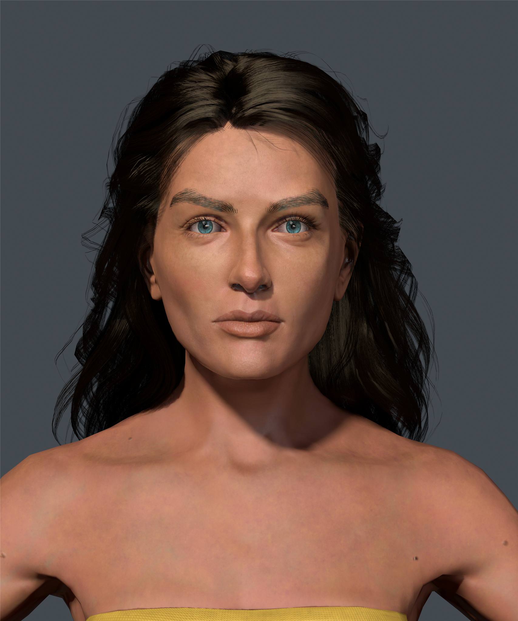2018-Feb 14: close-up of render of Human character model