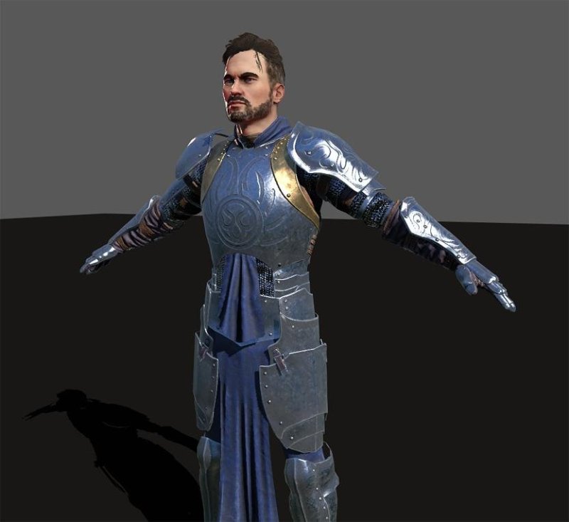 2018-Mar 14: render of human in plate armor model
