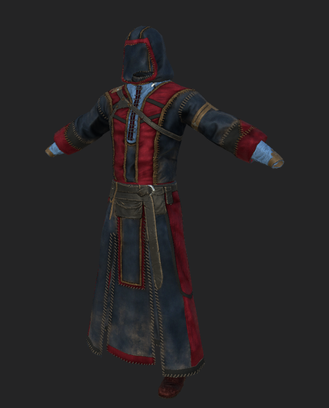2018-Mar 14: render of cloth robe armor model