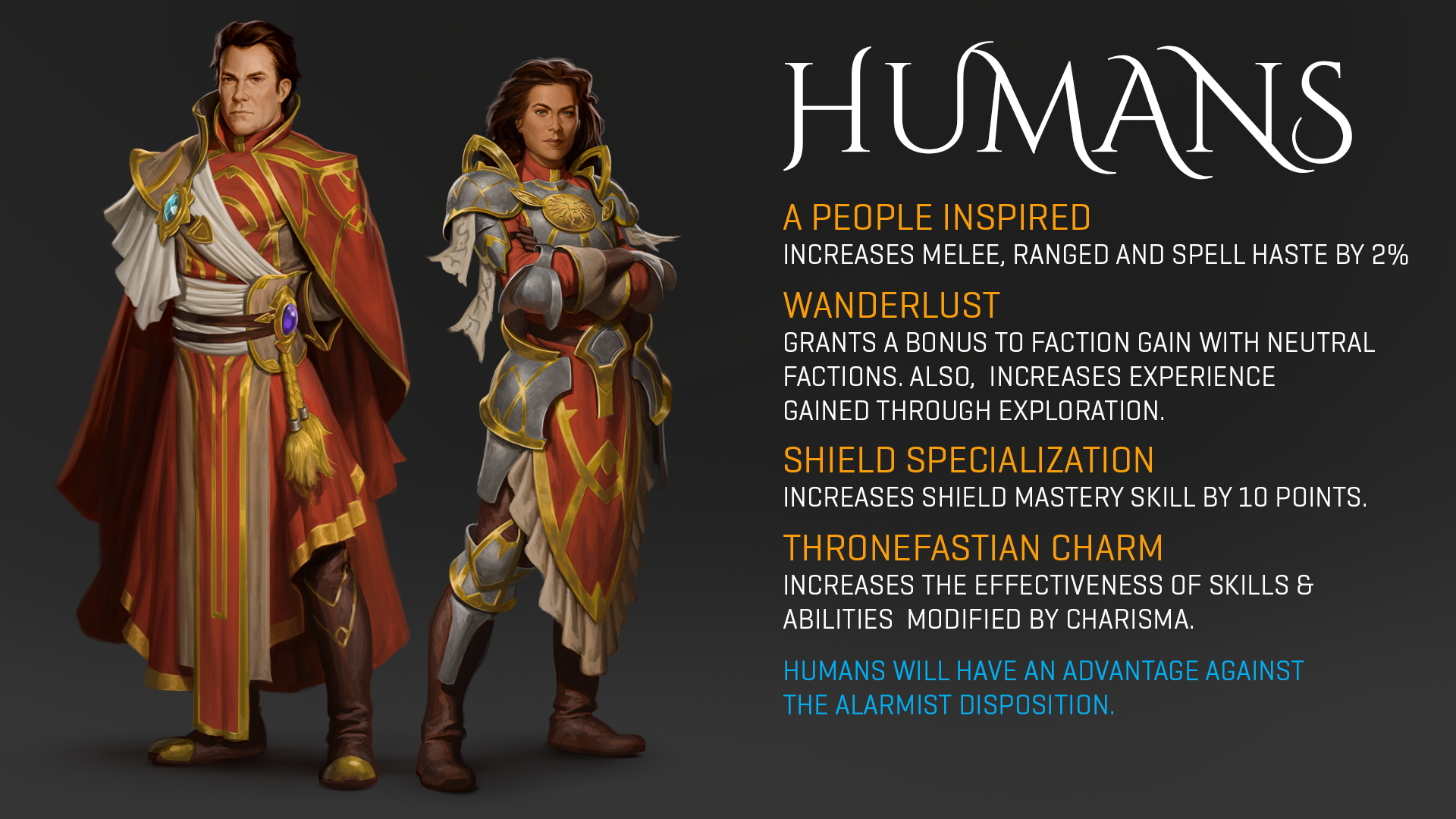 2019-Oct 30: Human racial passives listed with concept art