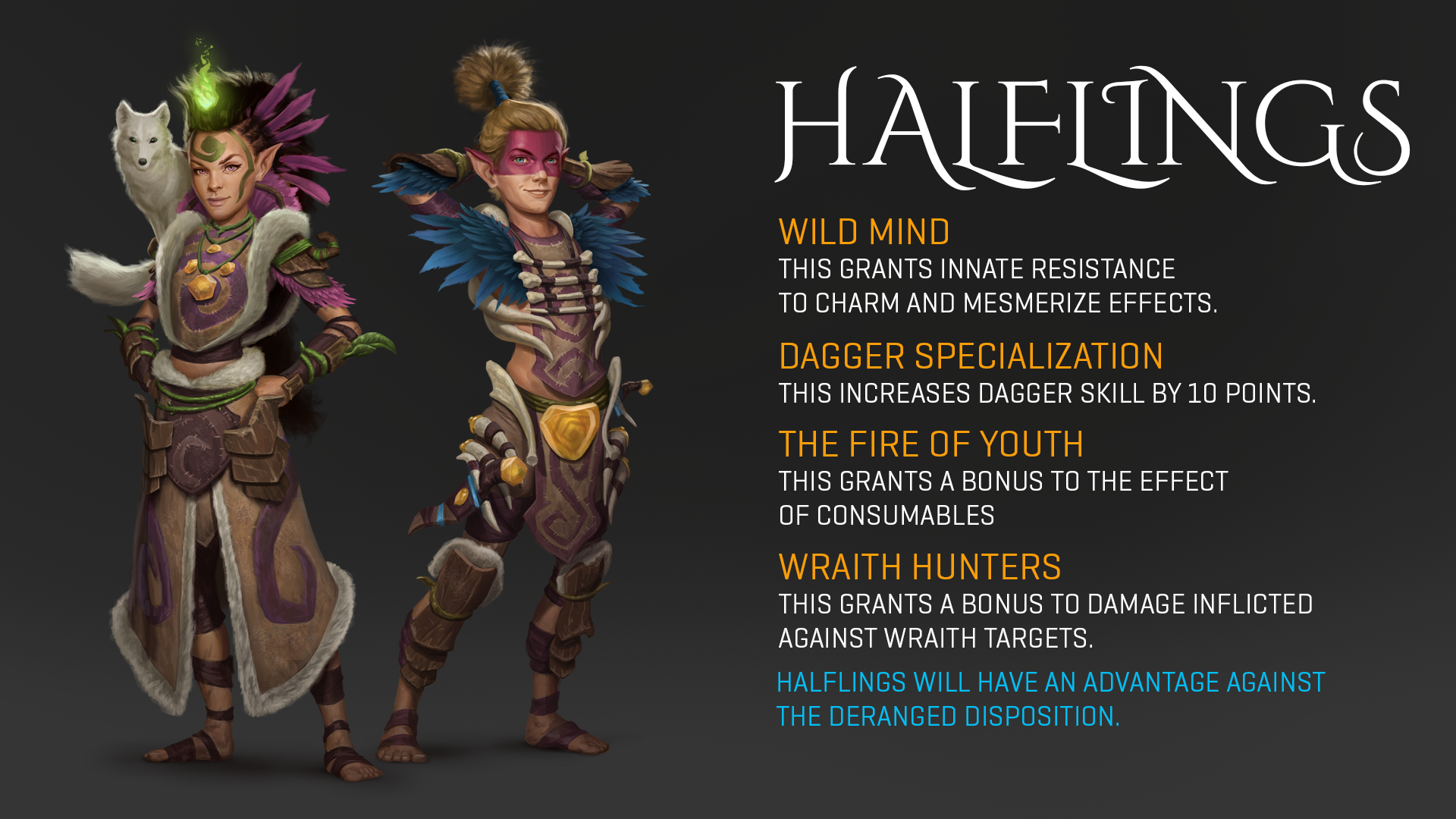 2019-Oct 30: Halfling racial passives listed with concept art