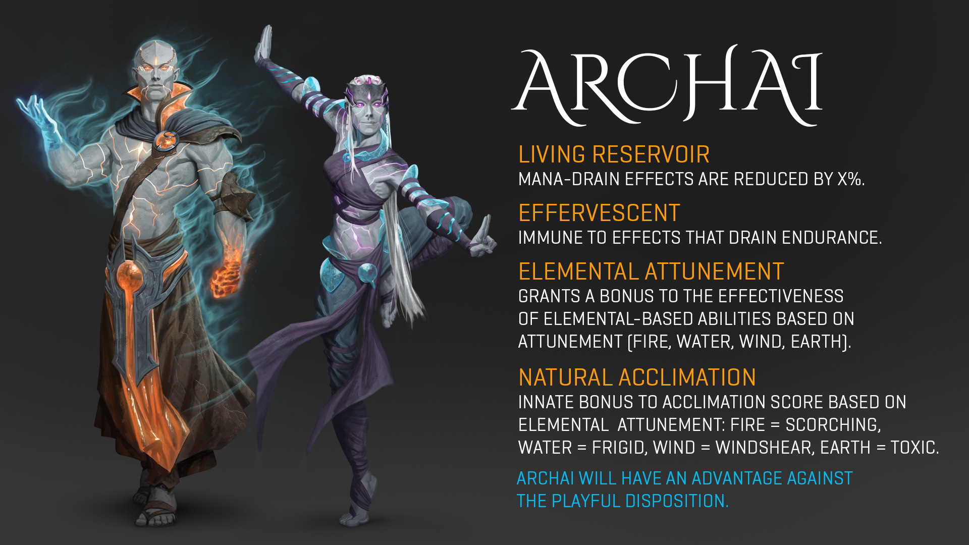 2019-Oct 30: Archai racial passives listed with concept art