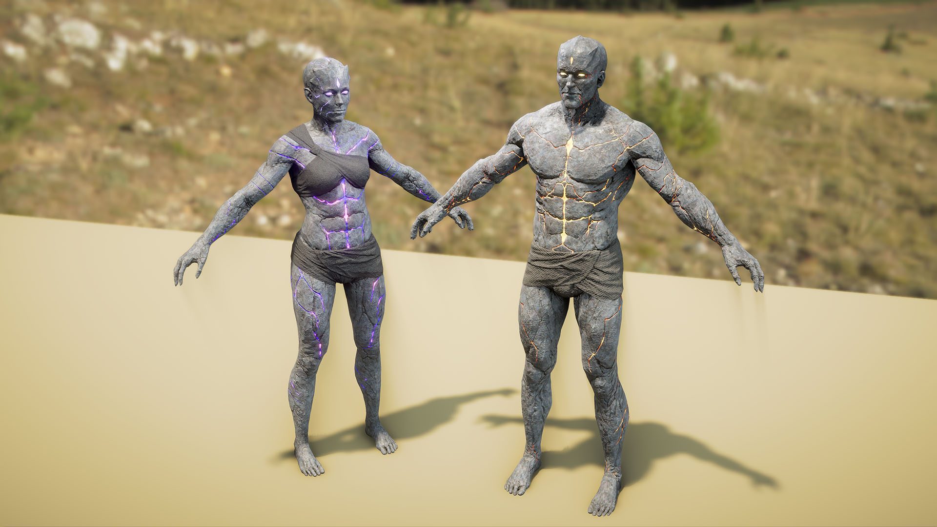 2020-Mar 6: render of female and male Archai character models