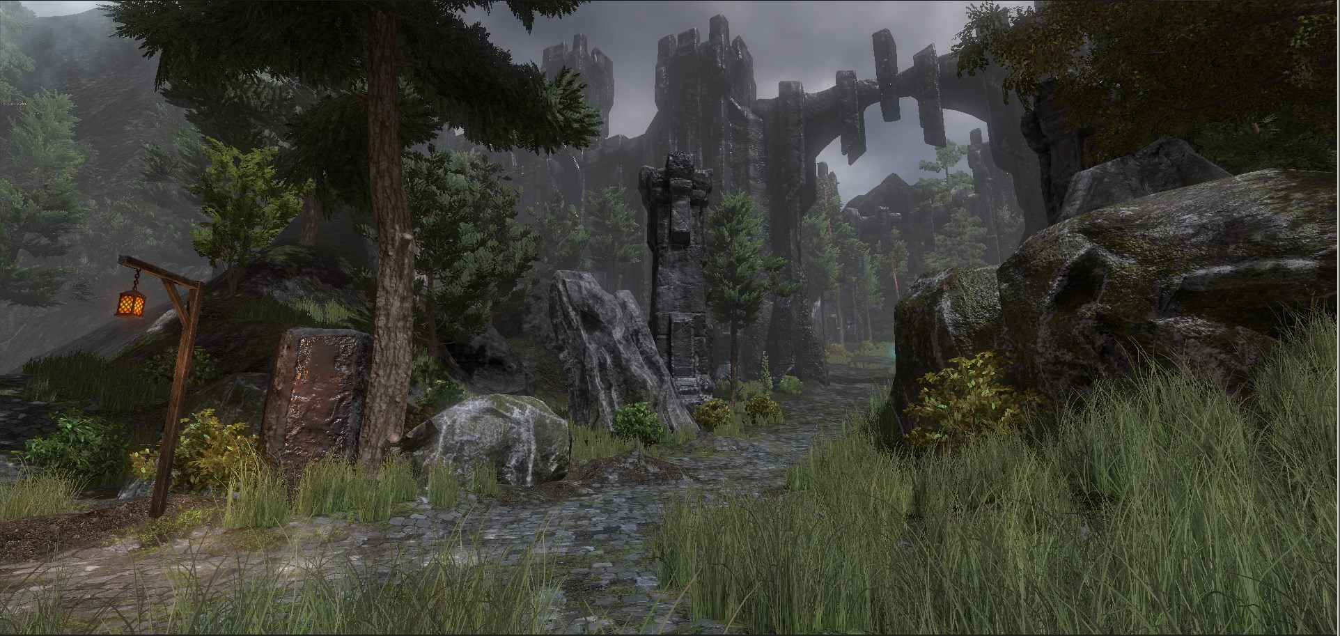 2015-May 4: Initial render of Avendyr's Pass inside Unity engine 5.