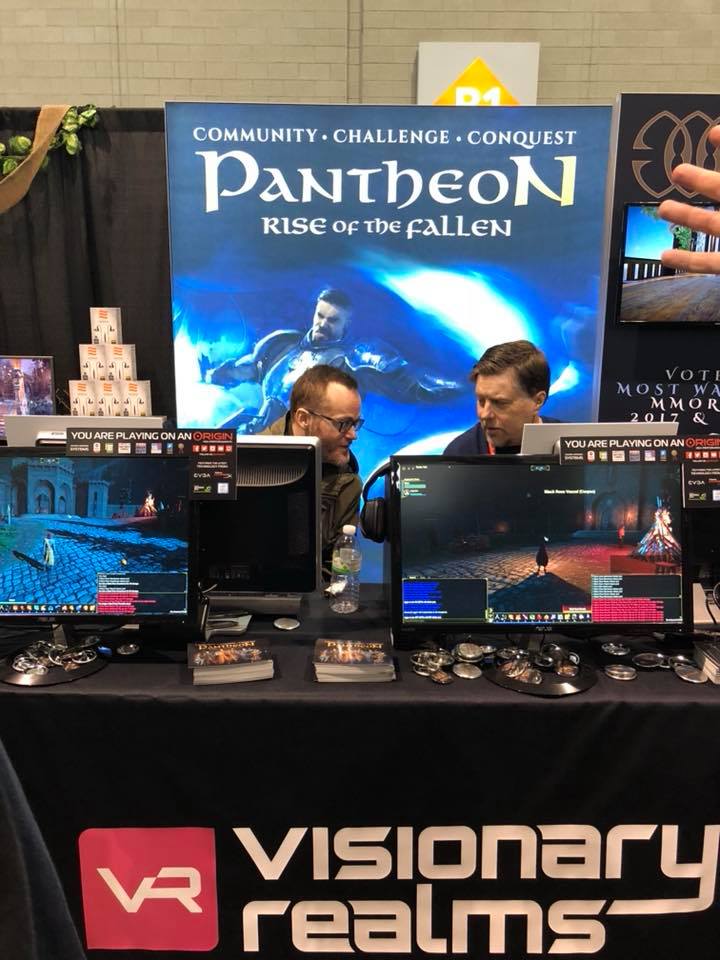 2018-Apr 6: Chris Perkins and Brad McQuaid at the Visionary Realms booth at PAX East 2018