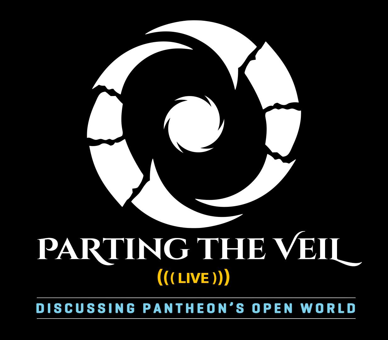2023-Mar 7: promo for Parting the Veil podcast with modified Pantheon logo