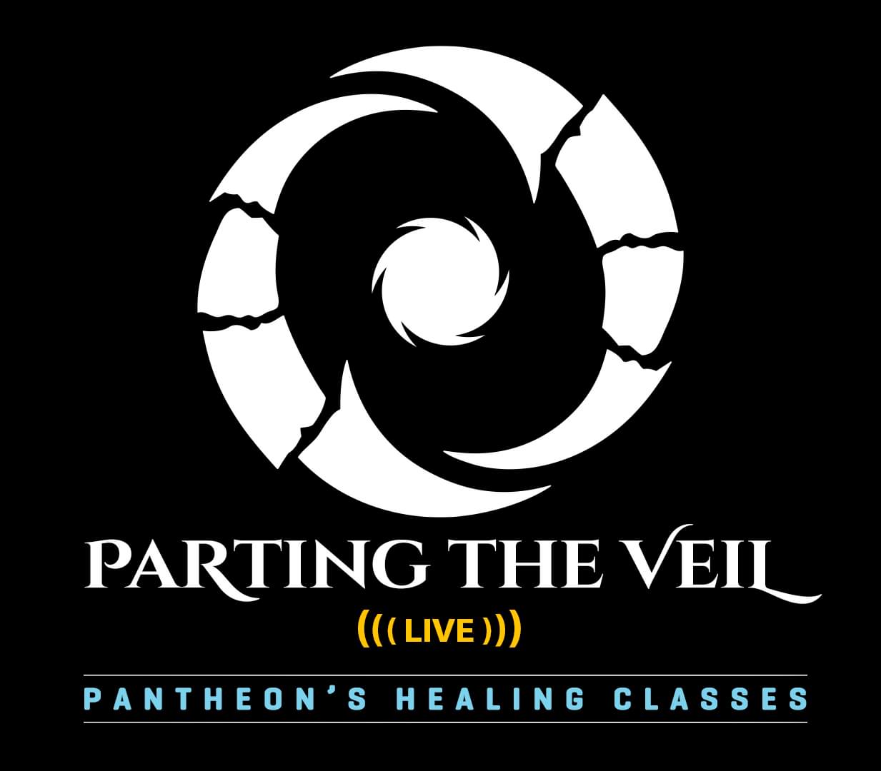 2023-May 9: promo for Parting the Veil podcast with modified Pantheon logo