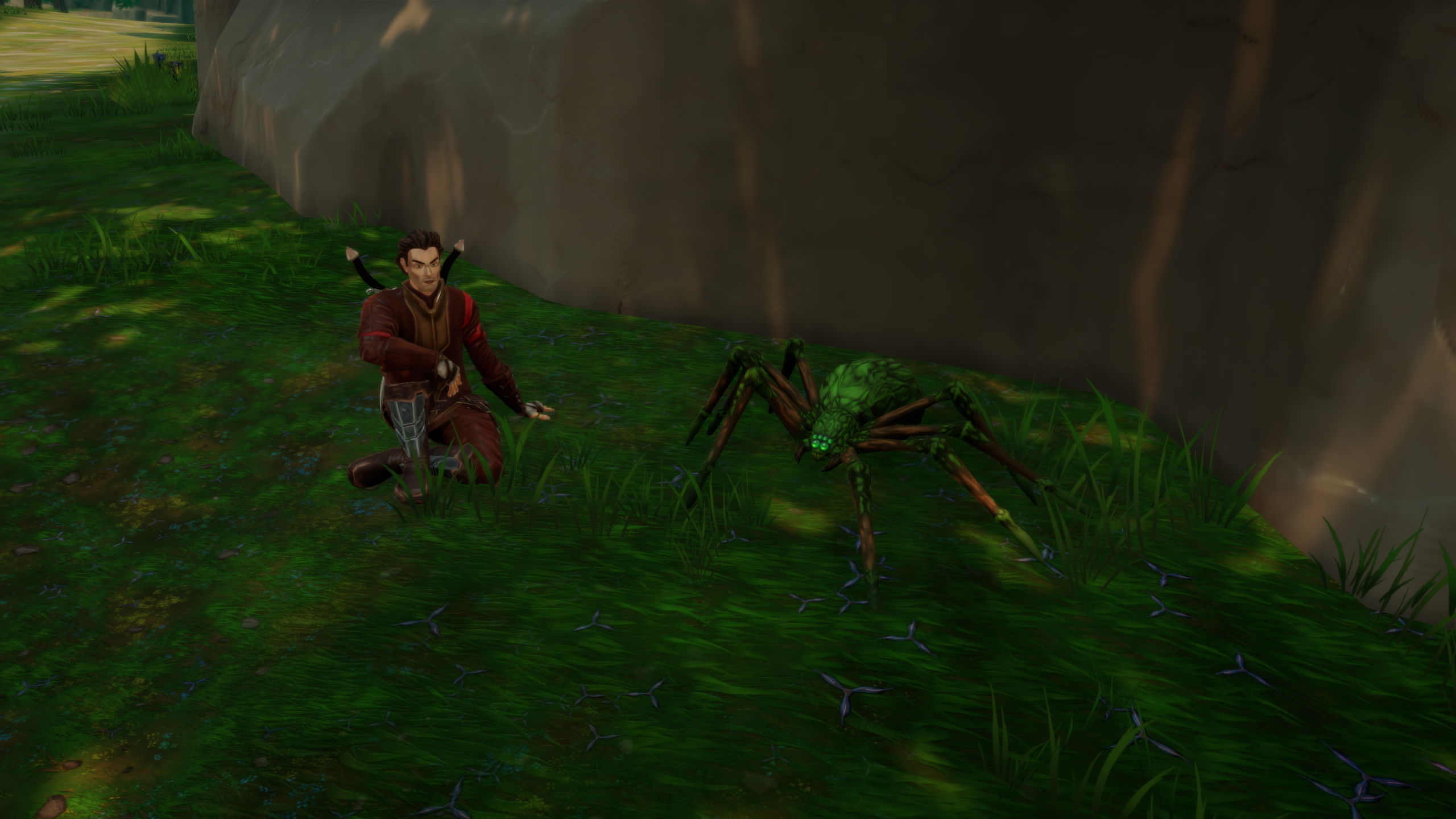 2023-Sep 25: screenshot featuring new stylized character model and spider NPC asset style