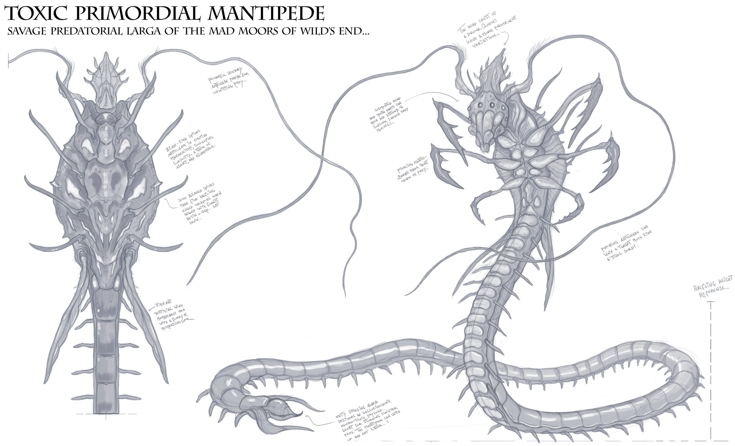 2021-Sep 16: concept art of a Toxic Primordial Mantipede NPC