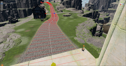 2022-Dec 22: Spline texturing tool used here to generate road in the Human starting area of Thronefast
