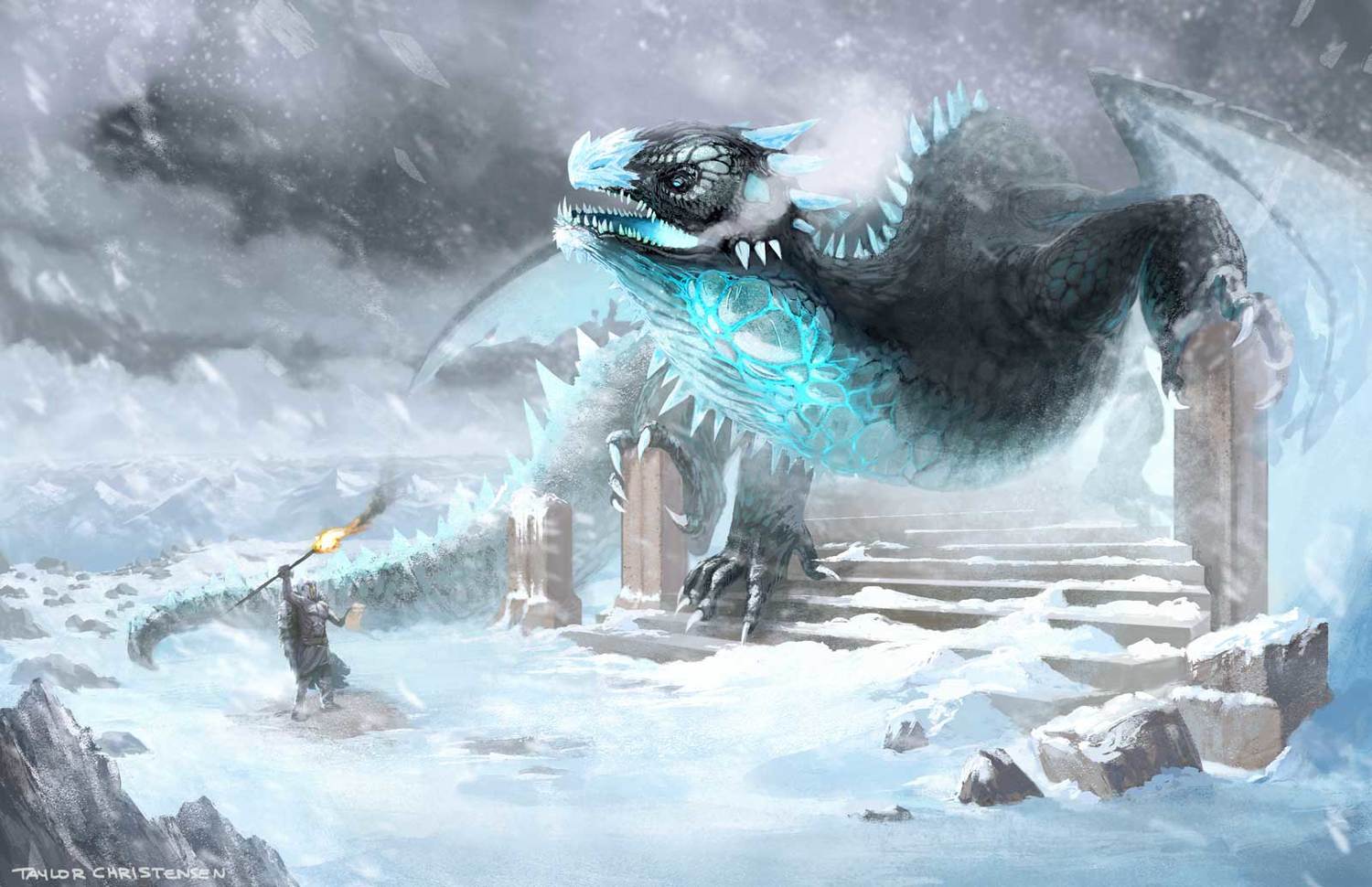 2015-Jan 24: concept art of Tel'Nharssis the Snow Dragon lore