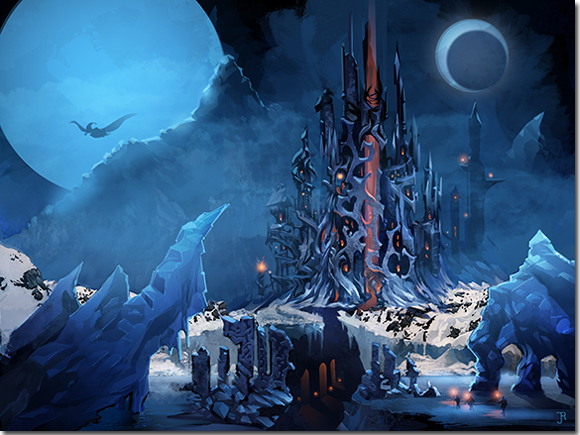 2014-Feb 26: concept art of The Spire of Frostfael (aka The Crystal Tower) in the Endless Ice.